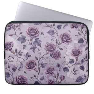 Dusty Lavender Rose Moody Dreamy Hues Floral Laptop Sleeve