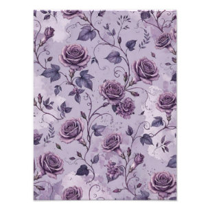 Dusty Lavender Rose Moody Dreamy Hues Floral Photo Print