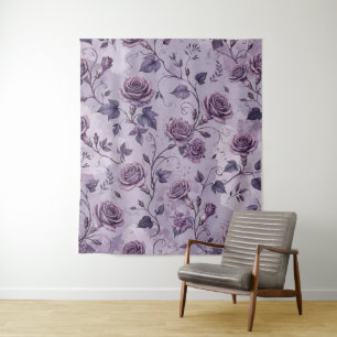 Dusty Lavender Rose Moody Dreamy Hues Floral Tapestry