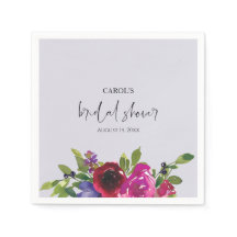 Dusty Lavender Watercolor Floral Paper Napkin