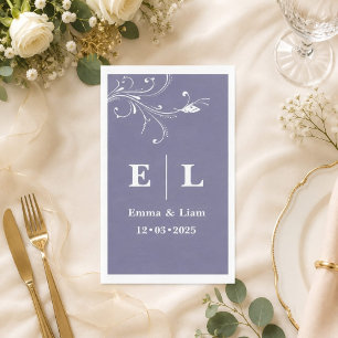 Dusty Lavender Wedding Personalised Napkin