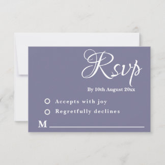 Dusty Lavender Wedding RSVP Card