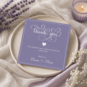 Dusty Lavender Wedding Thank You Card