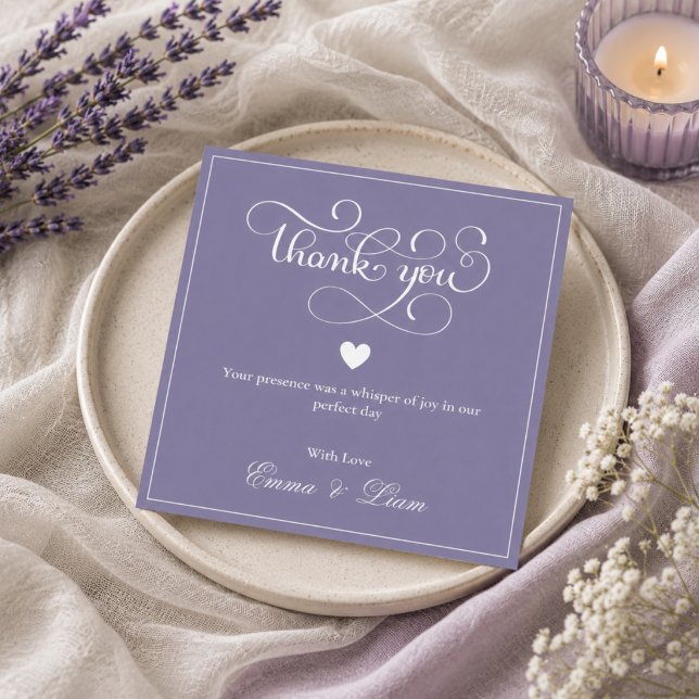 Dusty Lavender Wedding Thank You Card (Creator Uploaded)