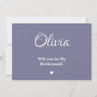 Dusty Lavender Will You Be My Bridesmaid Card