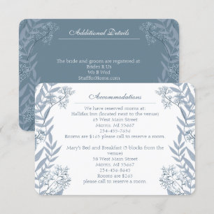 Dusty Light Blue Wedding Vintage Botanical Enclosu Enclosure Card