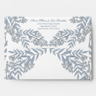 Dusty Light Blue Wedding Vintage Botanical Envelope