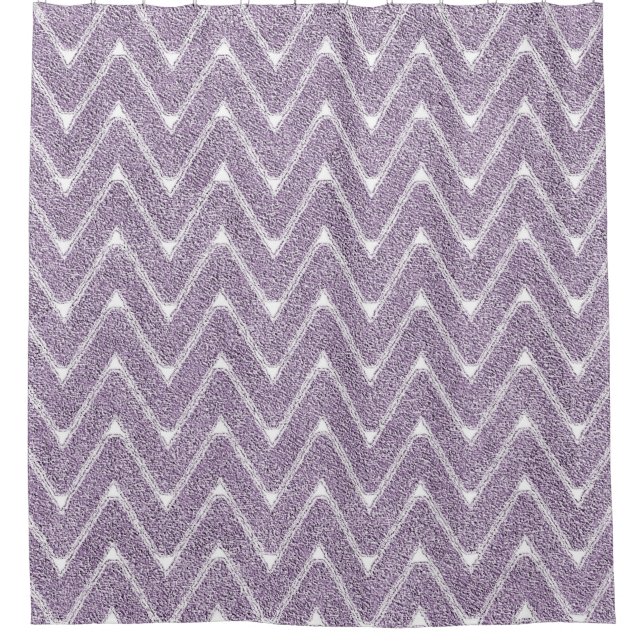 Dusty Lilac Chevron Pattern Shower Curtain (Front)