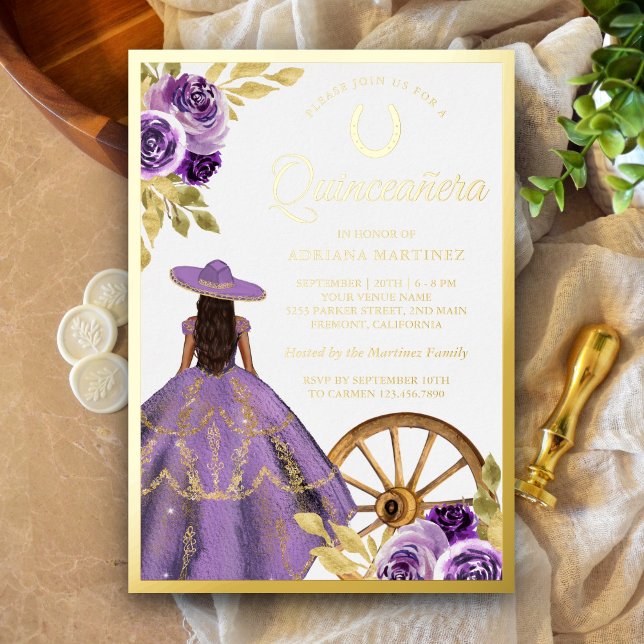Dusty Lilac Floral Dress Charro Quinceanera Gold (Creator Uploaded)