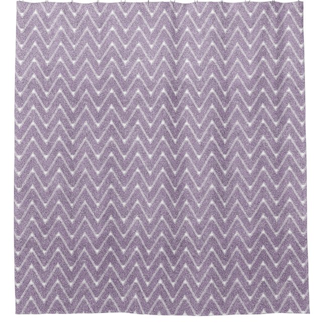 Dusty Lilac Small Chevron Pattern Shower Curtain (Front)