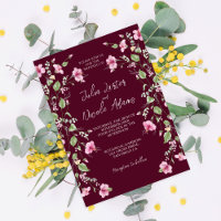 Dusty Maroon Pink Hibiscus Bloom Wedding Shower