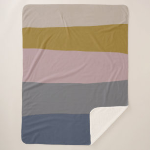 Dusty Mauve and Grey Abstract Colour Block Sherpa Blanket