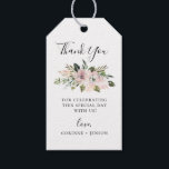 Dusty Mauve Botanical Thank you Gift Tags<br><div class="desc">Dusty mauve watercolor flowers with green botanical branches,  wedding thank you gift tags. Personalise and customise text font style,  colour and size.</div>