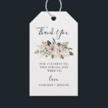 Dusty Mauve Botanical Thank you Gift Tags<br><div class="desc">Dusty mauve watercolor flowers with green botanical branches,  wedding thank you gift tags. Personalise and customise text font style,  colour and size.</div>