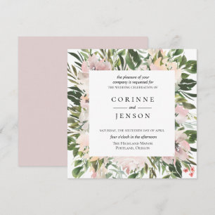 Dusty Mauve Botanical Wedding Invitation