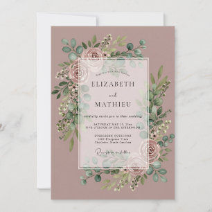 Dusty Mauve Enchanting Bohemian Wedding Invitation