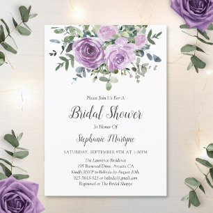 Dusty Mauve Eucalyptus Botanical Bridal Shower Invitation