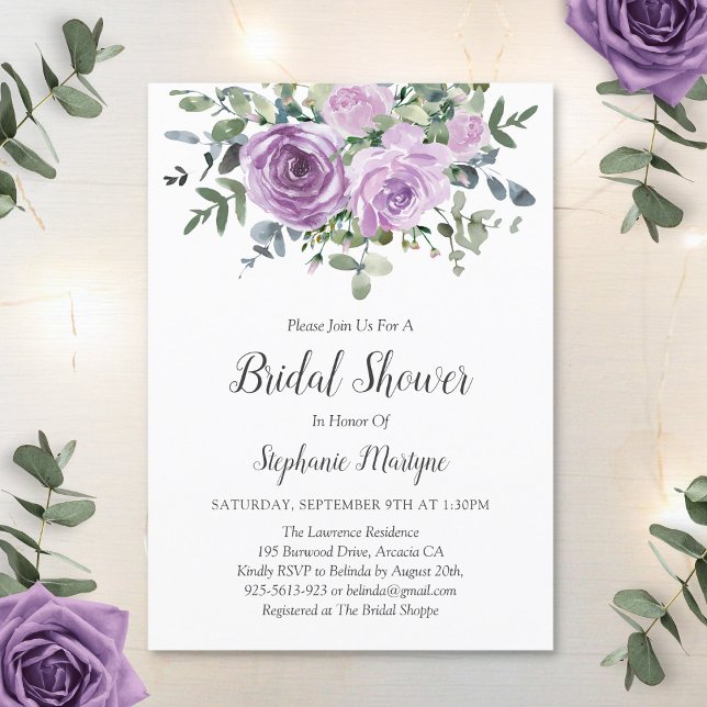 Dusty Mauve Eucalyptus Botanical Bridal Shower Invitation (Creator Uploaded)