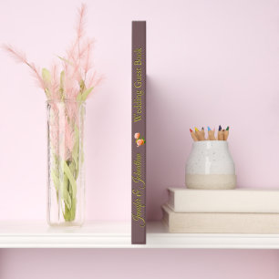Dusty Mauve Peach Rose Petals Promises Wedding Guest Book