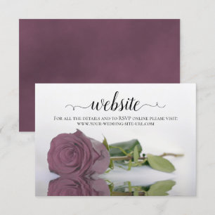 Dusty Mauve Pink Rose Elegant Wedding Website Enclosure Card