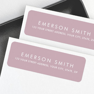 Dusty mauve purple minimal elegant return address