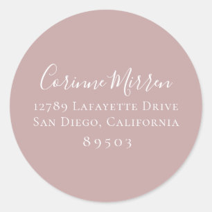 Dusty Mauve Return Address Sticker
