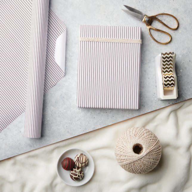 Dusty Mauve Thin Striped Wrapping Paper (Crafts)
