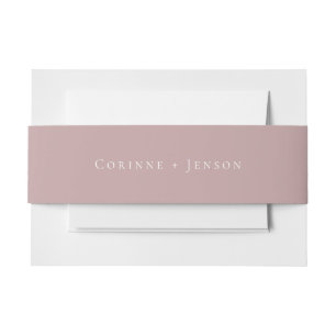 Dusty Mauve Wedding Invitation Belly Band