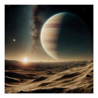 Dusty Moon of a Gas Giant Poster