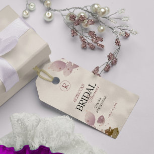 Dusty Muted Blush Pink Floral Bridal Shower Gift Tags