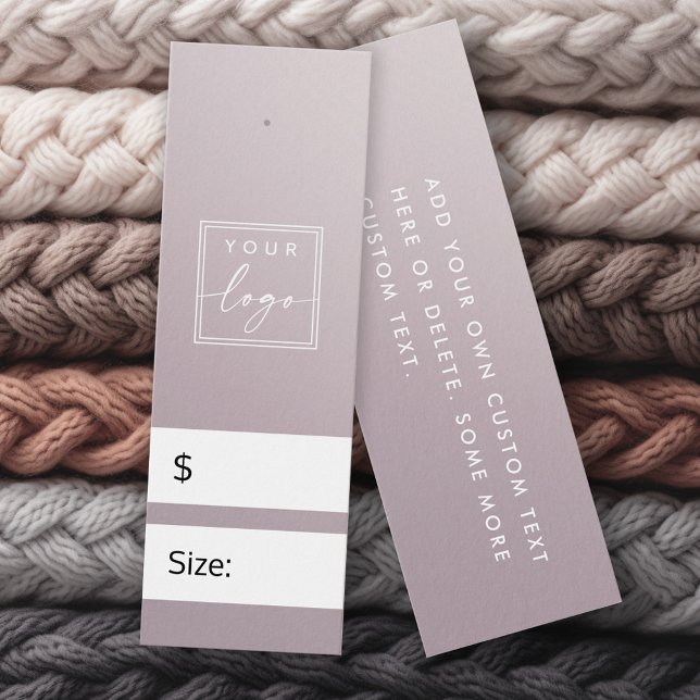 Dusty muted purple grey gradient price hang tag (Dusty muted purple gray gradient price hang tag)