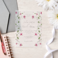 Dusty Navy Blue Pink Hibiscus Bloom Wedding Shower