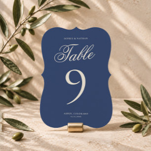 Dusty Navy Winter Die Cut Table Number