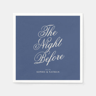 Dusty Navy Winter Rehearsal Dinner Napkins