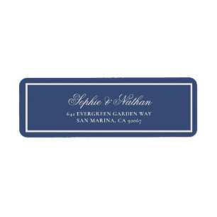 Dusty Navy Winter Wedding Return Address Label