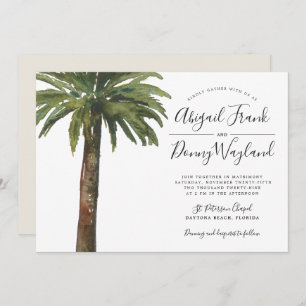 Dusty Palm   Wedding Celebration Sand Back Invitation
