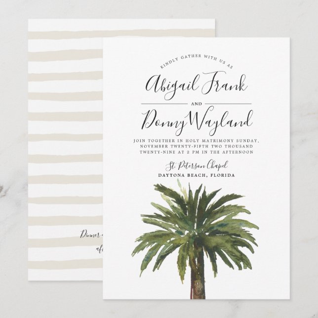 Dusty Palms | Wedding Celebration Invitation (Front/Back)