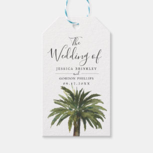 Dusty Palms   Wedding Program Hand Fan Gift Tags
