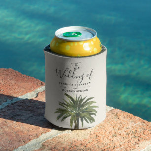 Dusty Palms Wedding Program Sand Can Cooler