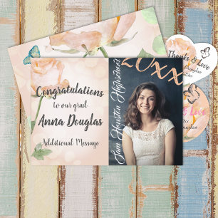 Dusty Peach, Vintage Graduation Announcement
