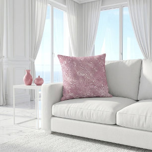 Dusty Pink Abstract Moiré Swirling Pattern Cushion
