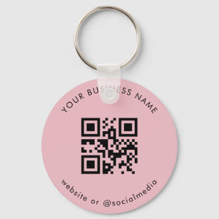 Dusty Pink Add Your Custom Business Qr Code Scan Key Ring