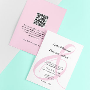 Dusty Pink Ampersand QR-Code Wedding Invitation