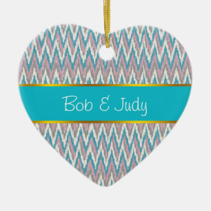 Dusty Pink and Blue  iKat Ceramic Tree Decoration