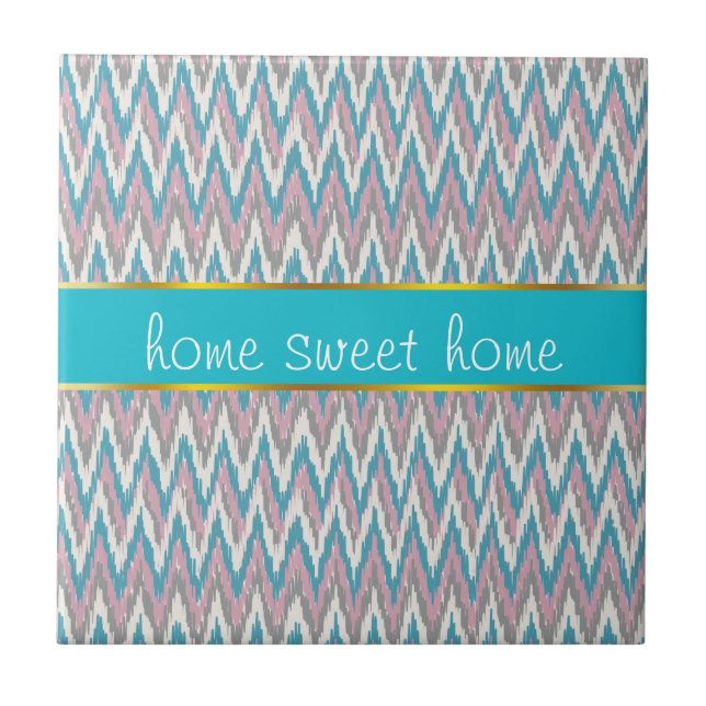 Dusty Pink and Blue  iKat Tile (Front)