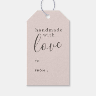 Dusty Pink and Gold Handmade with Love Gift Tags