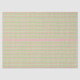 Dusty Pink and Lime Green stripes Tissue Paper