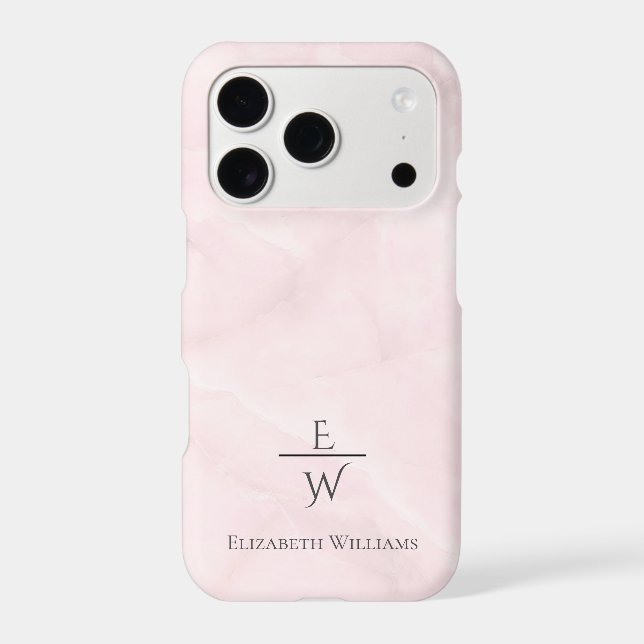 Dusty pink and white marble glitter personalized  (Back)