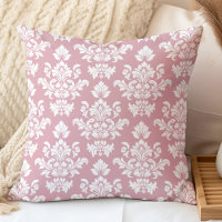Dusty Pink and White Vintage Damask