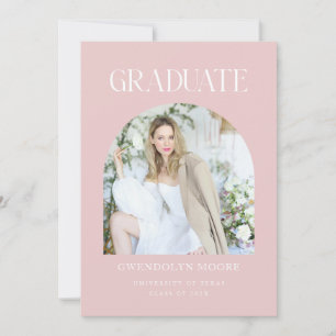 Dusty Pink Arch Photo Graduation Announcement Card